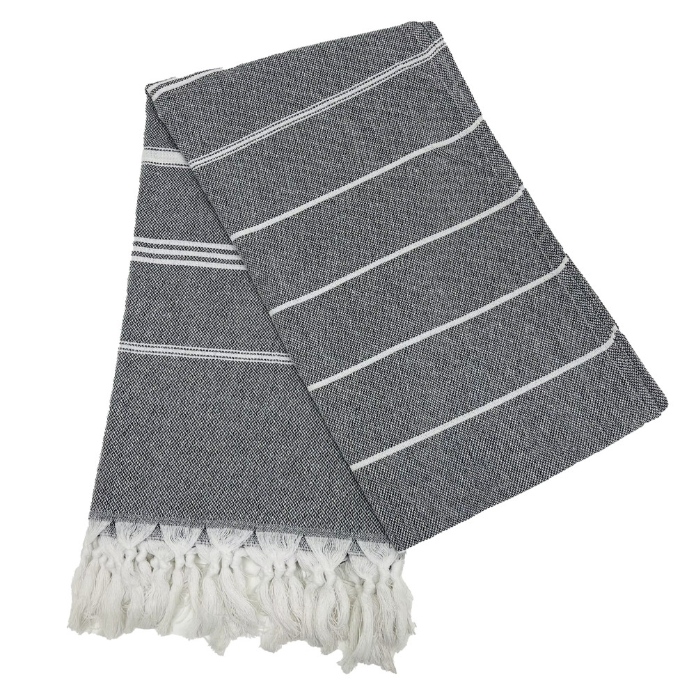 Turkish Beach Towel 100×180CM – Black | AL42238-3 - Home & Kitchen - Lebanon