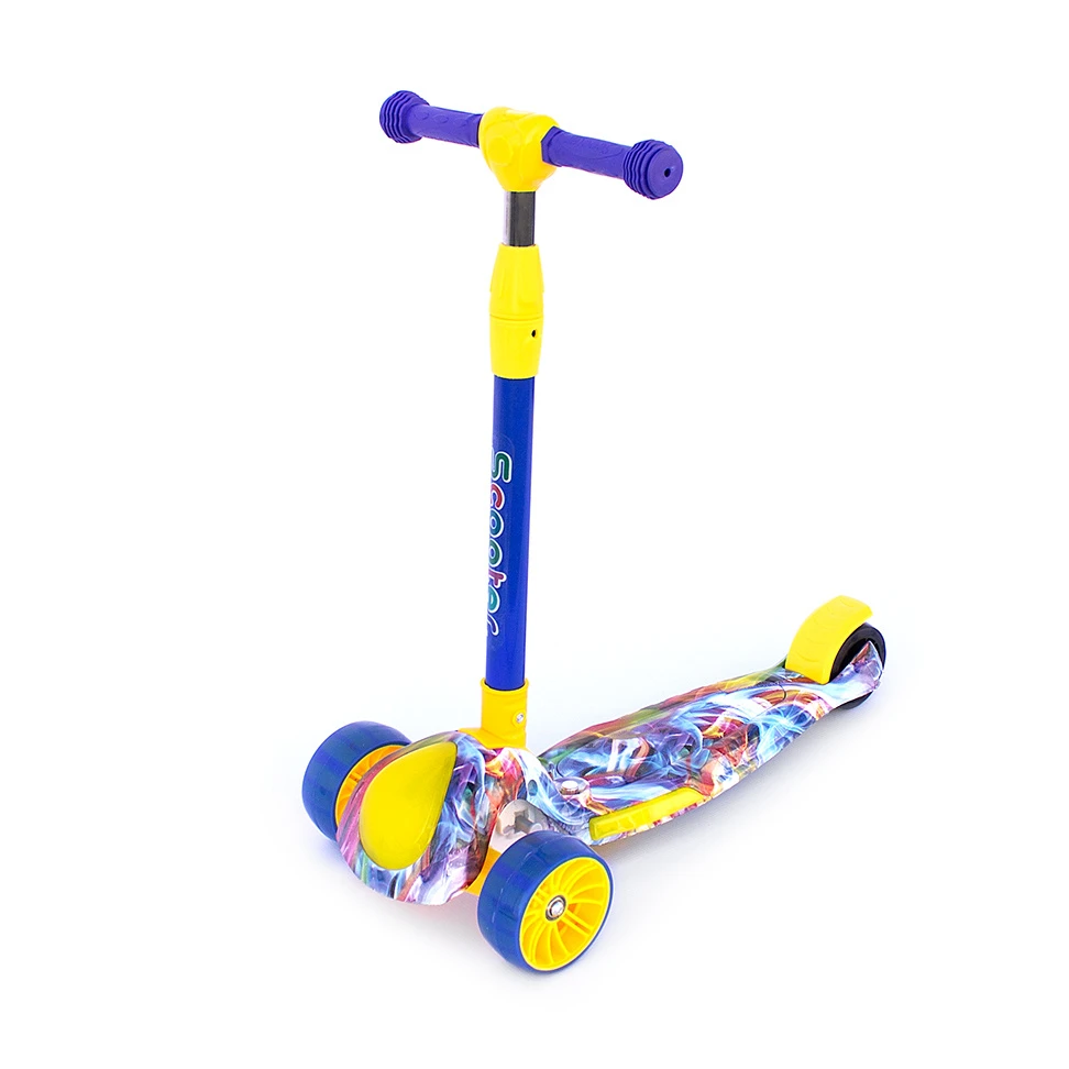 3-Wheel Colorful Kids Scooter – Blue & Yellow | ALX-328 - Toys & Games - Lebanon