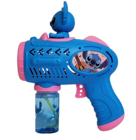 Cartoon-Themed Bubble Gun with Character Topper – Blue & Pink | AL2090 - Sports & Outdoors - Lebanon