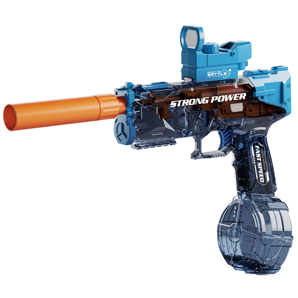 Electric SMG Toy Gun with Light & Sound – Blue Transparent | L518-25 - Toys & Games - Lebanon