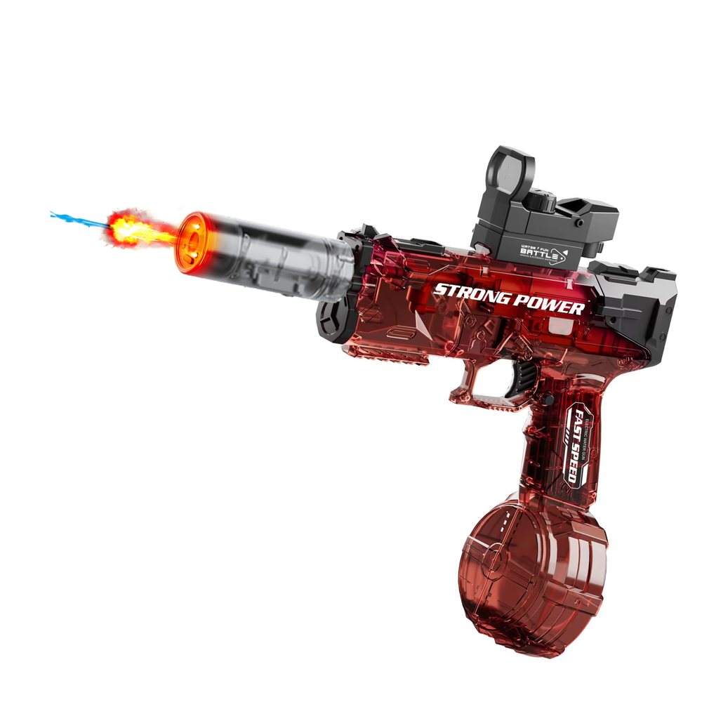 Electric Bubble Gun – Transparent Red | L518-25 - Toys & Games - Lebanon