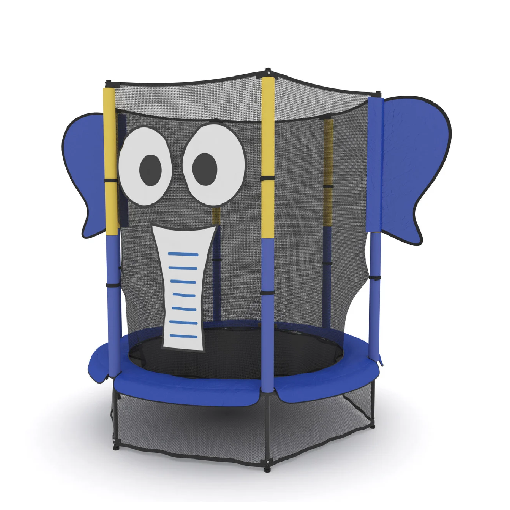 Trampoline 4.6Ft Elephant Design with Safety Net - Blue/Black | SFT-4 - Toys & Games - Lebanon