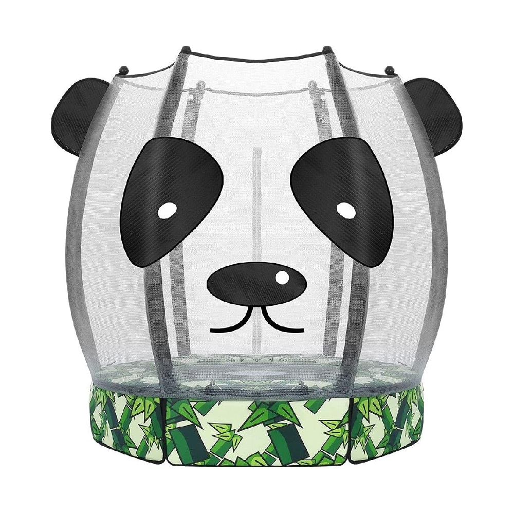 Trampoline 55" Panda Design with Safety Net - Green/Black | SFT-5 - Toys & Games - Lebanon