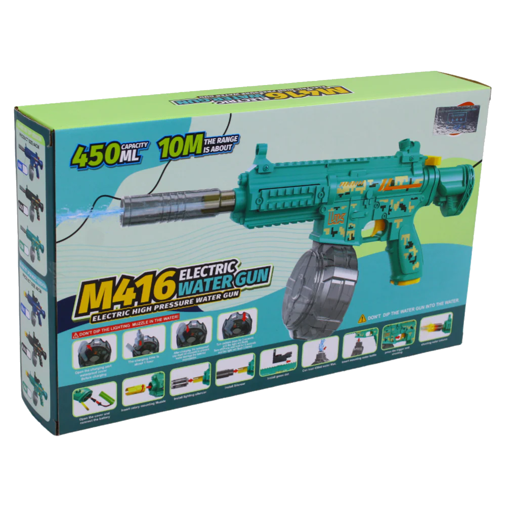 Electric Water Gun - 10M - Green | M416 - Toys & Games - Lebanon