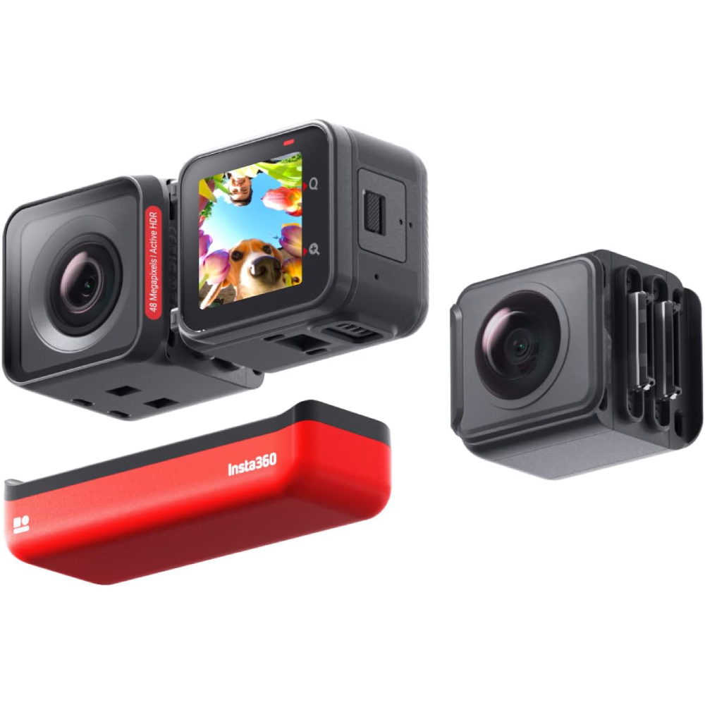 Insta360 Insta360 ONE RS Twin Edition – Waterproof 4K 60fps Action Camera & 5.7K 360 Camera with Interchangeable Lenses, Stabilization, 48MP Photo, Active HDR, AI Editing - TV, Cameras & Photography - Lebanon