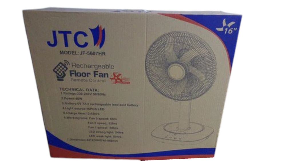 JTC JTC Rechargeable Floor Fan -16″ with Remote Control | JF-5607HR - Home & Kitchen - Lebanon