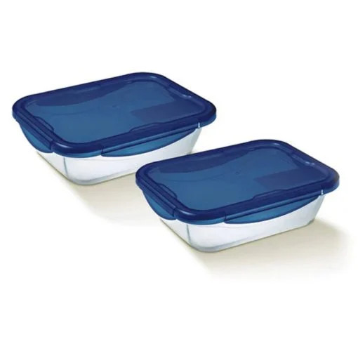 Pyrex Pyrex Cook & Go Set, Borosilicate Glass Food Container Set of 2 x 1L | 912S904 - Home & Kitchen - Lebanon