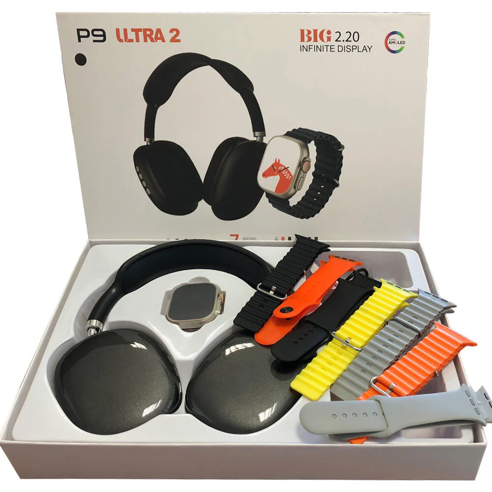 P9 Ultra 2 - Smart Watch 7 In 1 With Headphone | P9-ULT2-BK - Computers & Tech - Lebanon