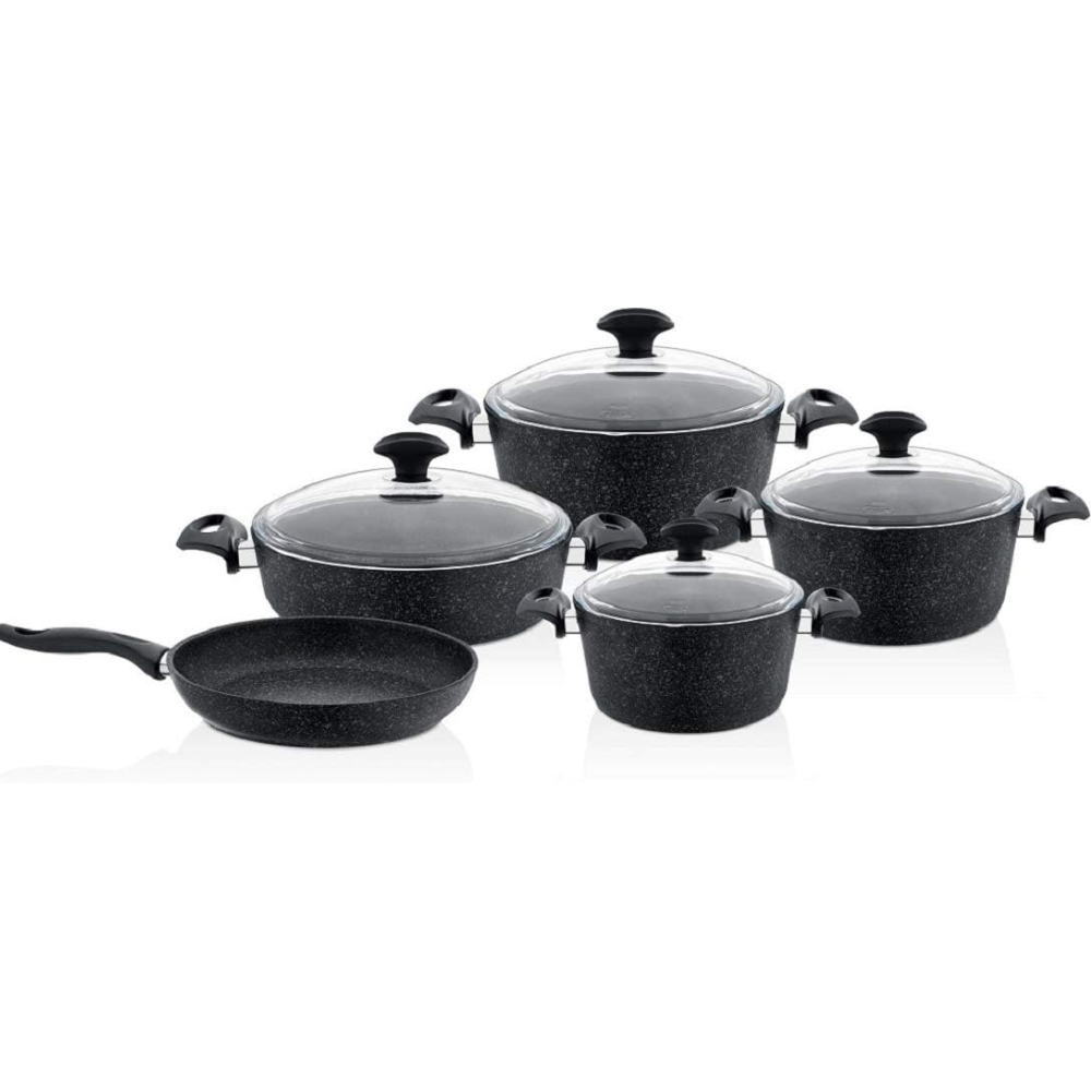 Falez Falez Black Plus Premium 9-Piece Cookware Set | HUR-A-15256 - Home & Kitchen - Lebanon