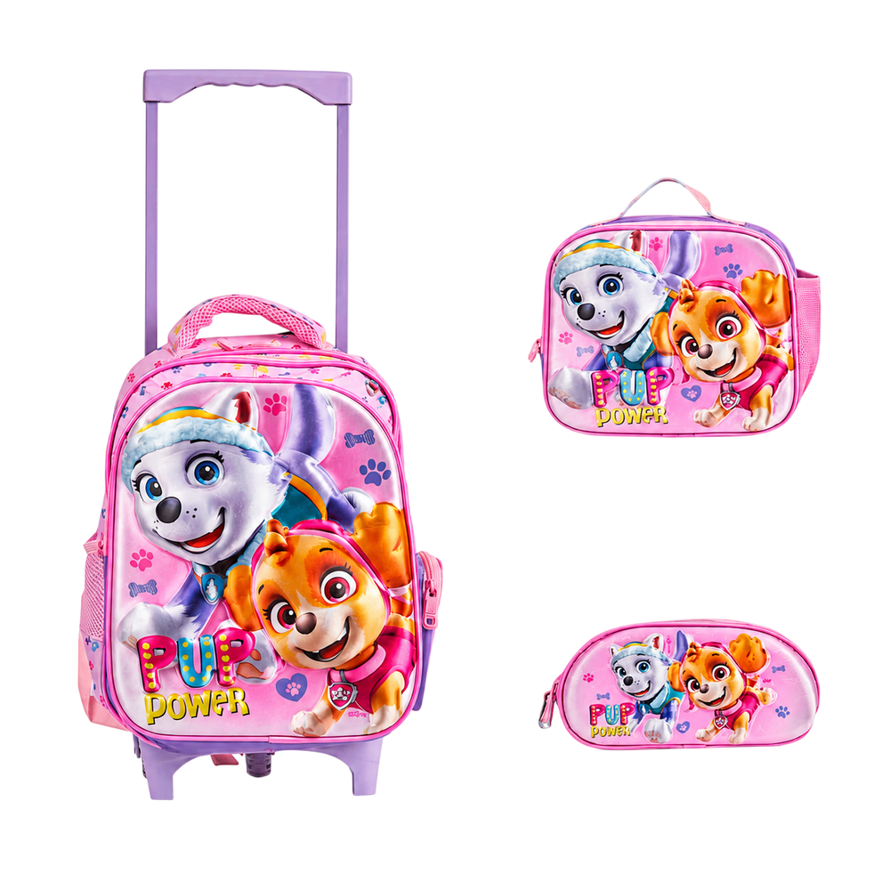 Pink Pup Power Girl Backpack Trolley Set 18 Inch | 485189-8 - Sports & Outdoors - Lebanon
