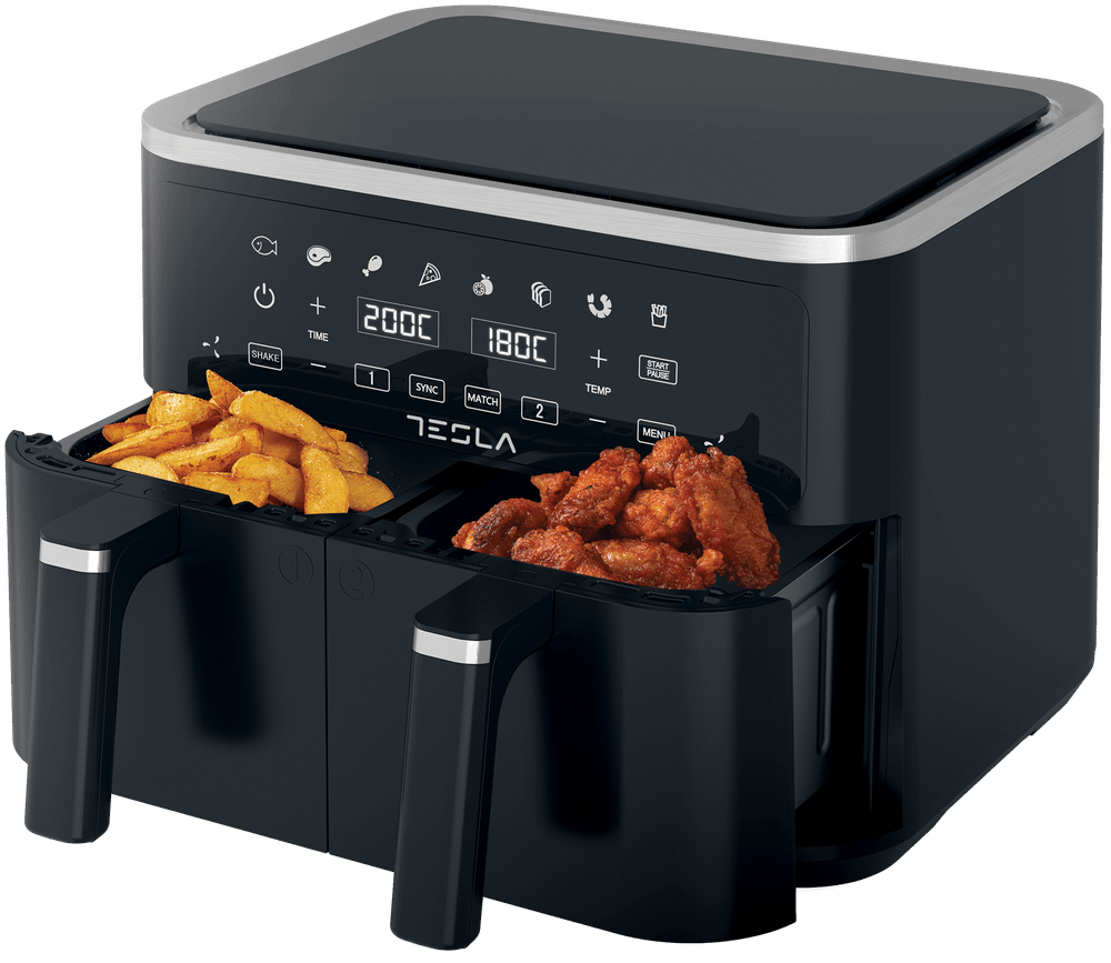Tesla Tesla Air Fryer Capacity 4.5L+4.5L 2400W | AF900BSD - Home & Kitchen - Lebanon