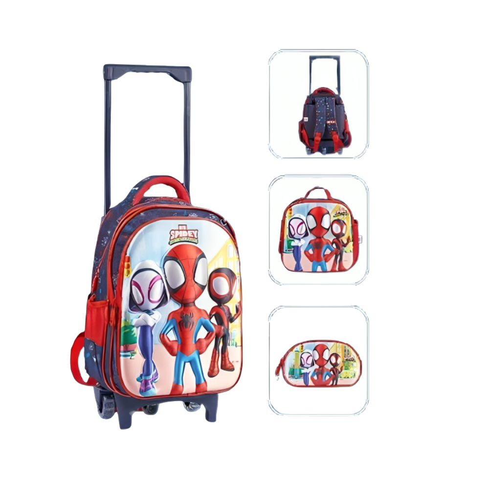Spiderman Spiderman 16" Trolley School Bag with Lunch Bag and Pencil Case | 481165-10 - Home & Kitchen - Lebanon