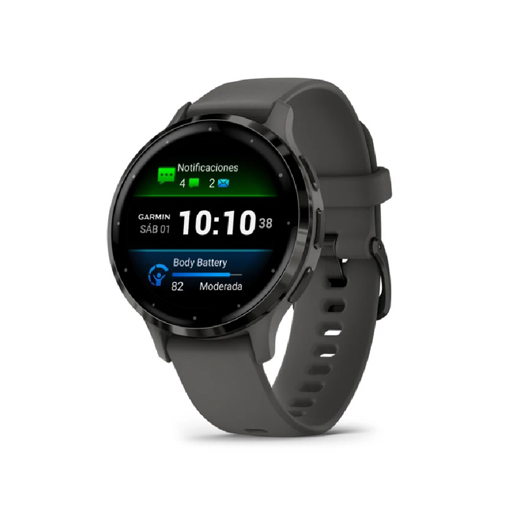 Garmin Garmin Venu 3S Smartwatch - GPS Slate Stainless Steel Bezel with Pebble Gray Case and Silicone Band | 010-02785-00 - Phones & Wearables - Lebanon
