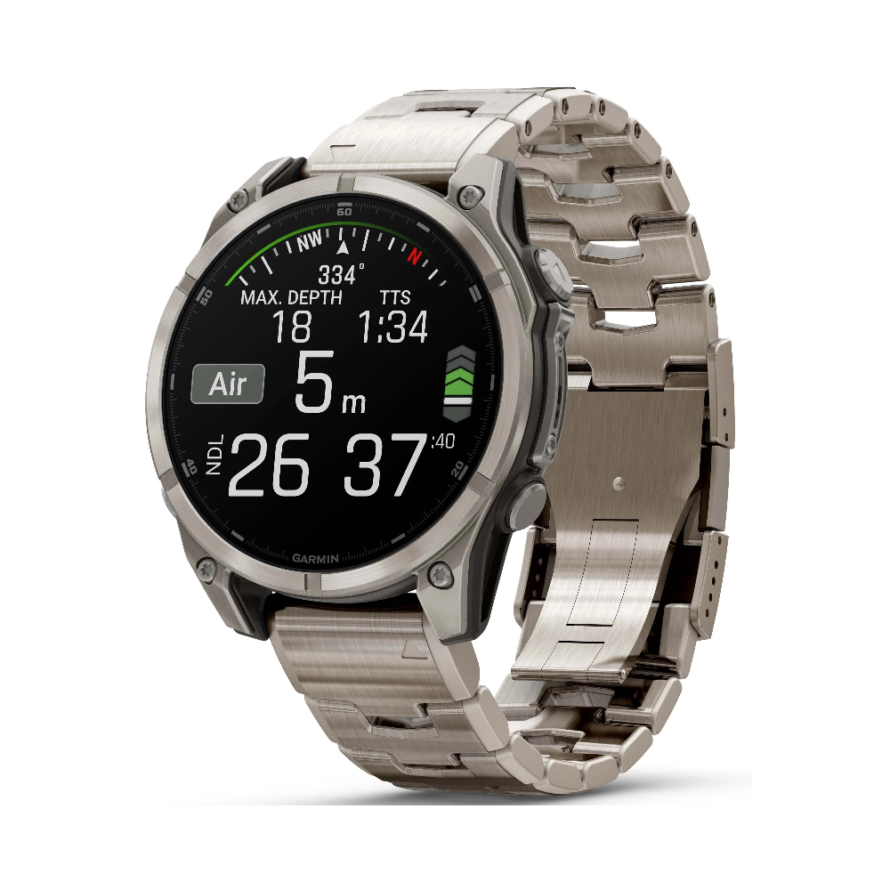 Garmin Garmin fenix 8 – 47 mm Smartwatch, AMOLED - Sapphire, Titanium with Vented Titanium Bracelet | 010-02904-40 - Phones & Wearables - Lebanon
