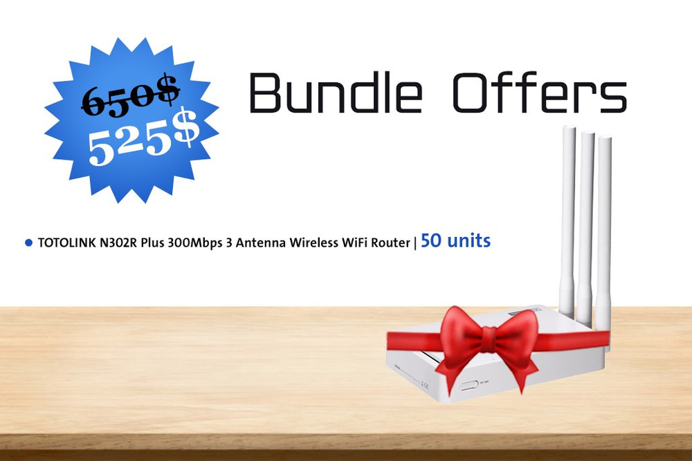 undefined Bundle Offer A73 | 50 Units TOTOLINK N302R Plus 300Mbps 3 Antenna Wireless WiFi Router. - Networking - Lebanon