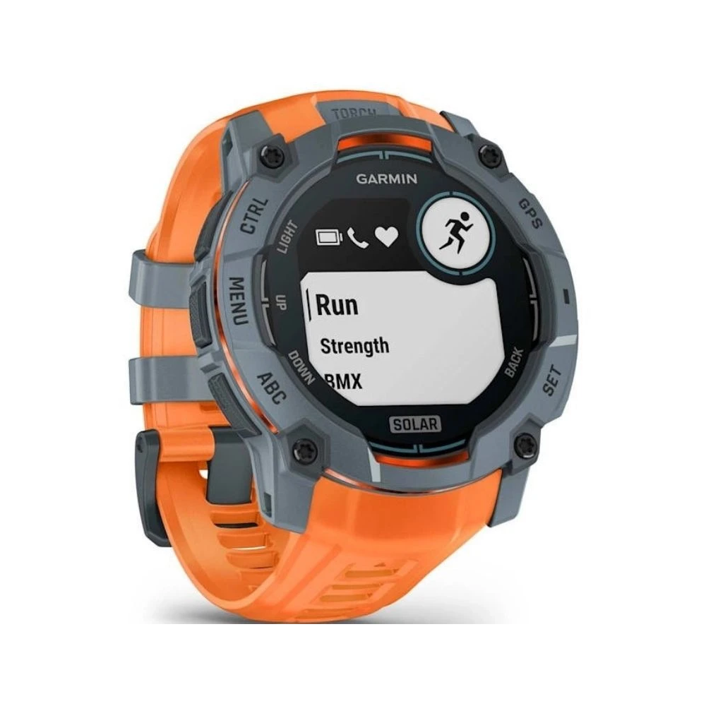 Garmin Garmin Instinct 3 50mm Solar Smartwatch - Black with Orange Band | 010-02935-01 - Phones & Wearables - Lebanon