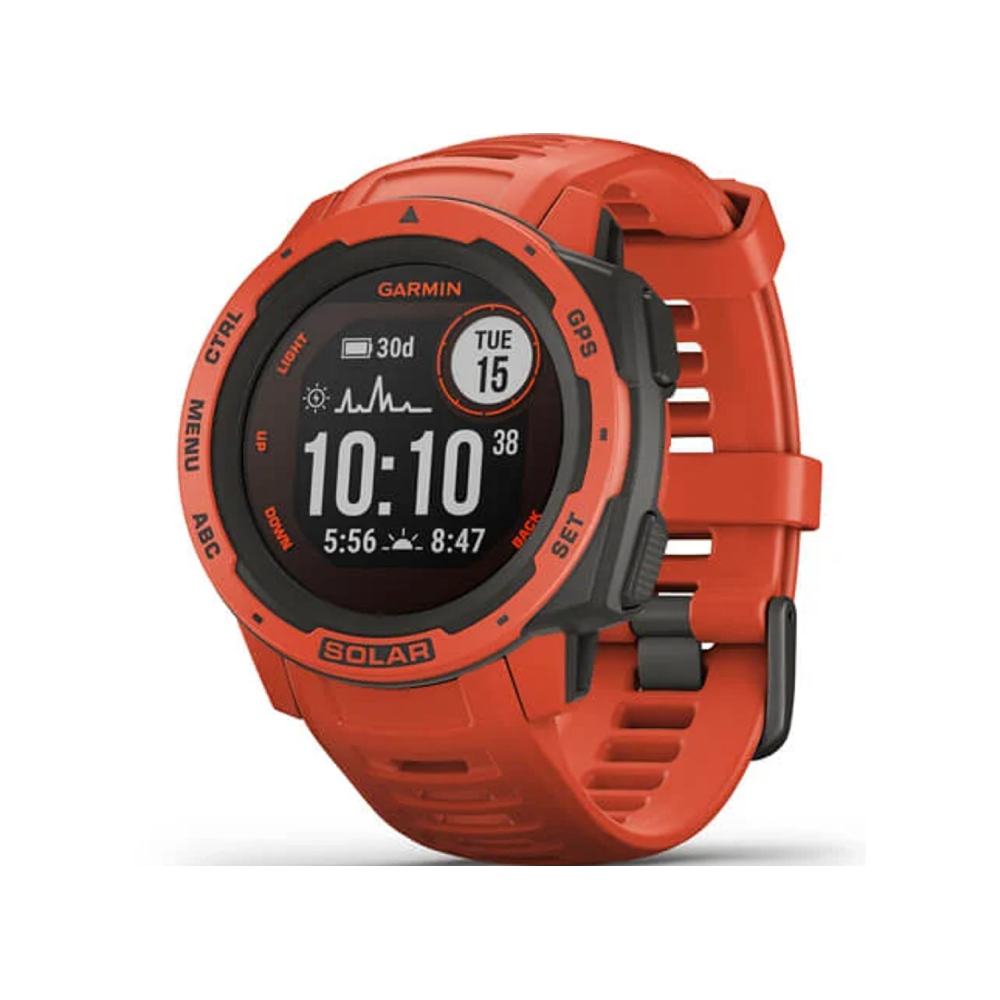 Garmin Garmin Instinct Solar Standard Edition Smartwatch - Flame Red | 010-02293-20 - Phones & Wearables - Lebanon