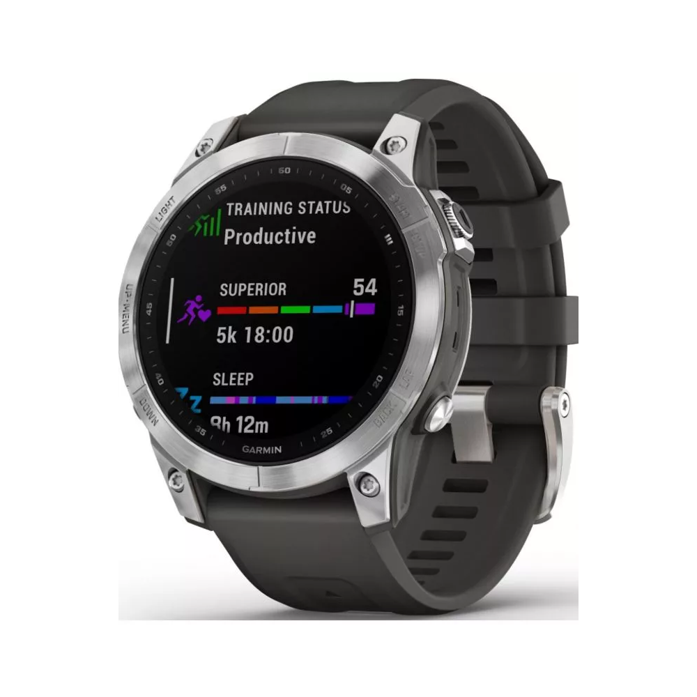 Garmin Garmin Fenix 7 Smartwatch - Silver with Graphite Band | 010-02540-01 - Phones & Wearables - Lebanon