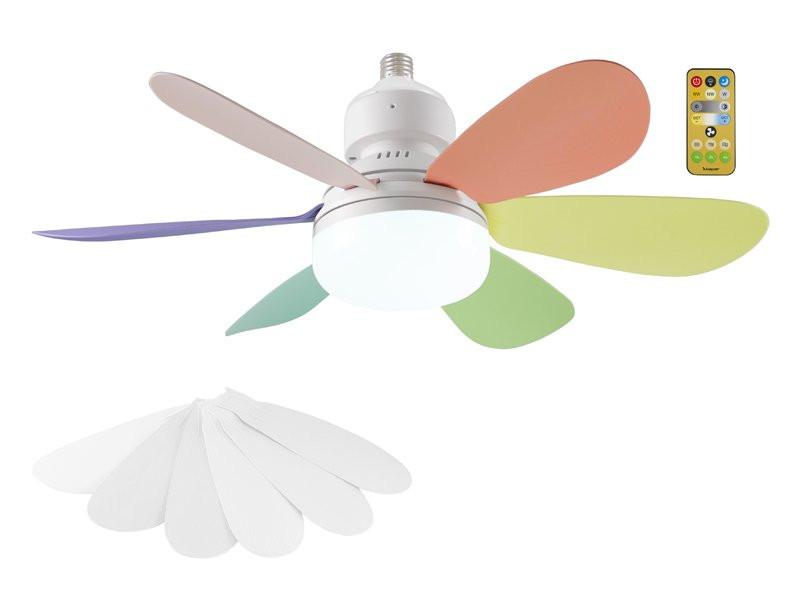 Beper Beper Ceiling Fan, 40W, Lighting & Ventilation with Interchangeable Design, 2 Sets of Blades, 3 Speeds, Remote Control | P206VEN610 - Home & Kitchen - Lebanon
