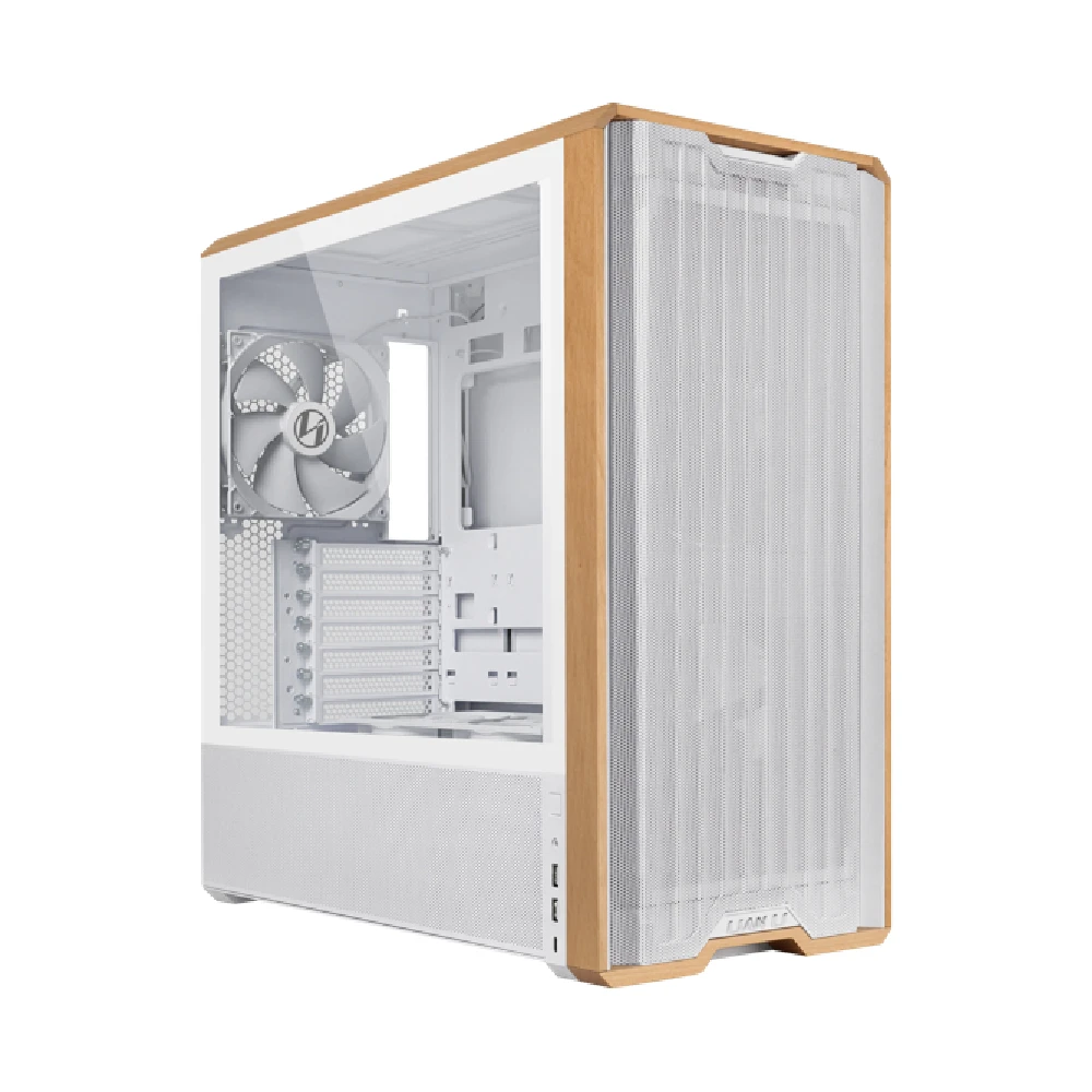 Lian Li LANCOOL 217 Case - Genuine Walnut Wood Computer White Case | G99.LAN217W.00