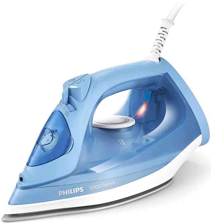 Philips Philips Steam Iron 3000 Series Ceramic Soleplate 2400W, Blue | DST3020# - Home & Kitchen - Lebanon