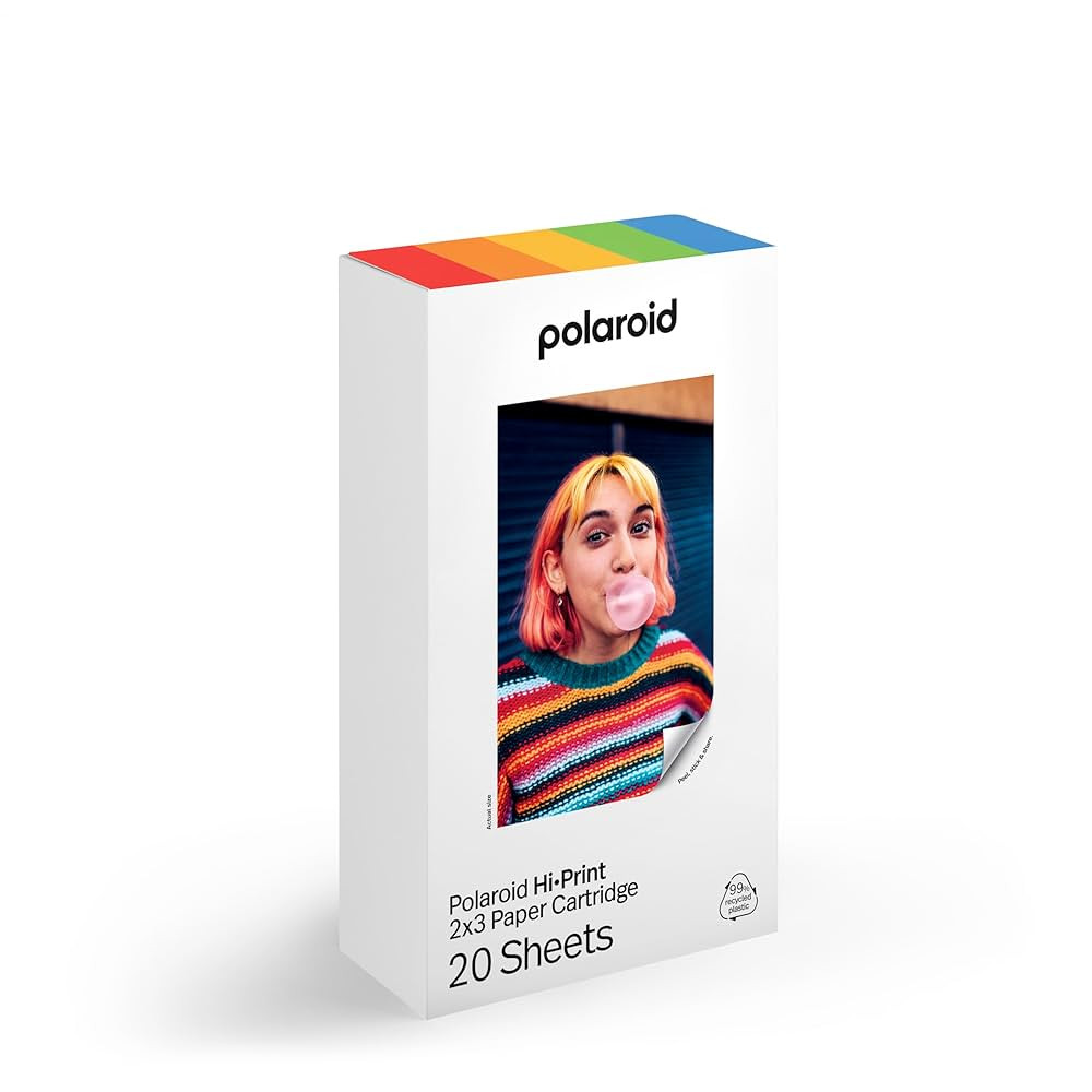 Polaroid Polaroid Hi·Print 2x3 Cartridge – 20 Sheets | POLFMHIPR2X3/20SH - TV, Cameras & Photography - Lebanon