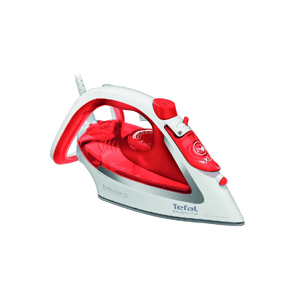 Tefal Tefal Easygliss Plus Steam Iron - 2500 W, Red/White | FV5720E0 - Home & Kitchen - Lebanon