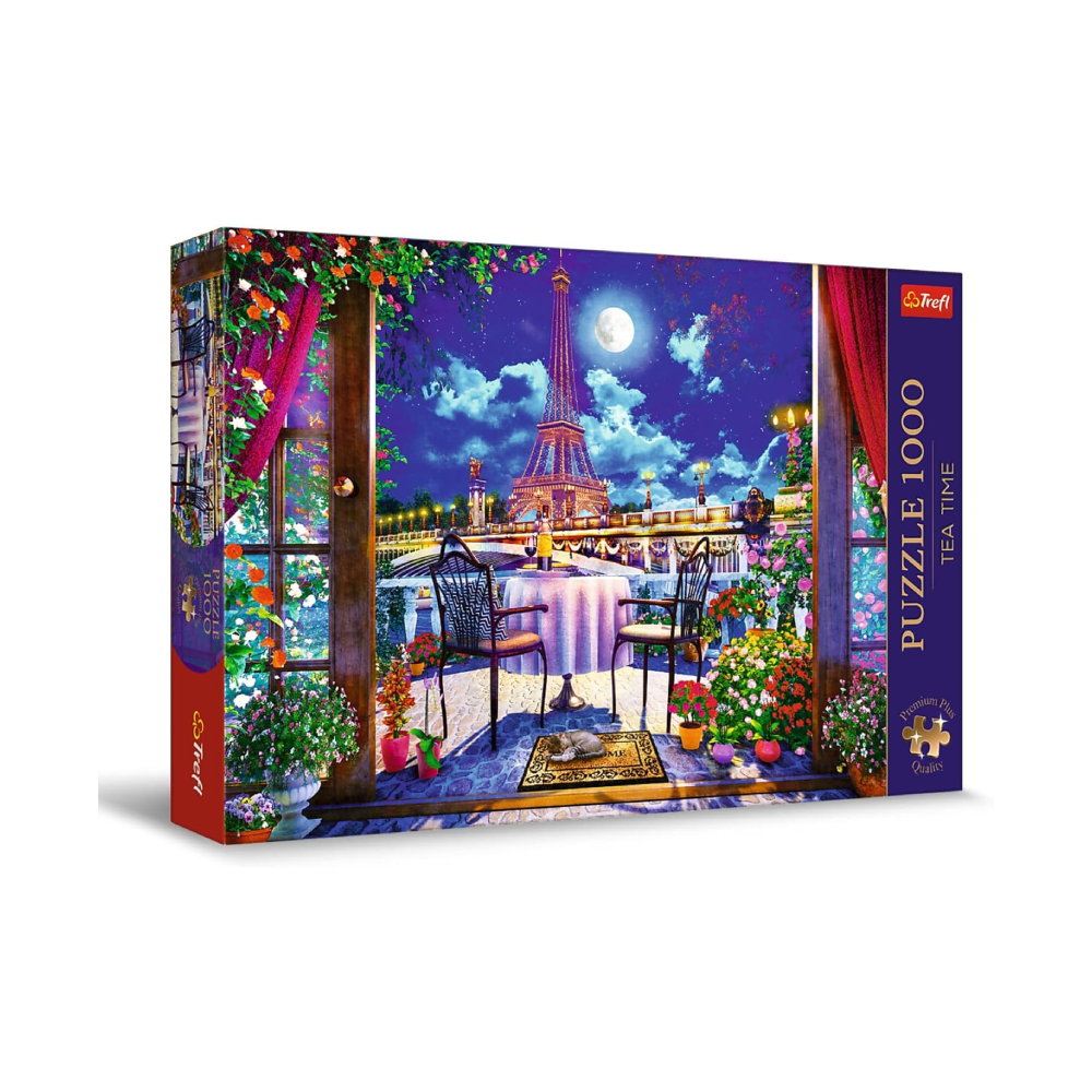 Trefl Trefl Puzzle Tea Time: Paris in The Moonlight - 1000 Pieces | 10843 - Toys & Games - Lebanon