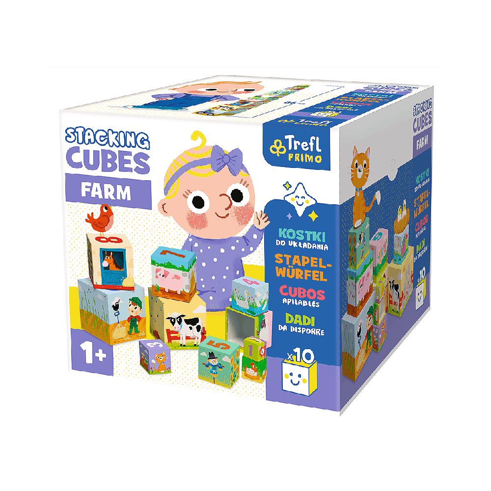 Trefl Trefl Kids Farm Puzzle Cubes - 10 Pieces | 61795 - Toys & Games - Lebanon