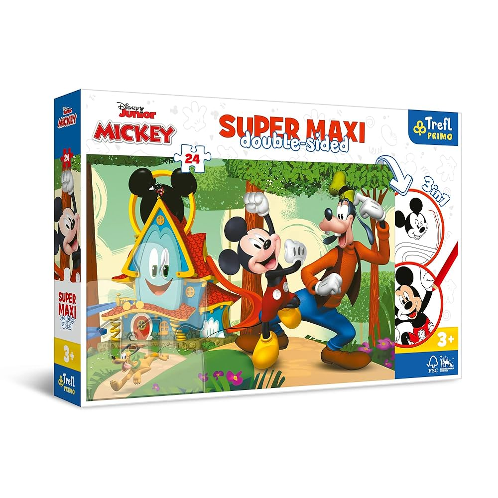 Trefl Trefl 3-in-1 Mickey Mouse Puzzle - 24 Pieces | 41012 - Computers & Tech - Lebanon