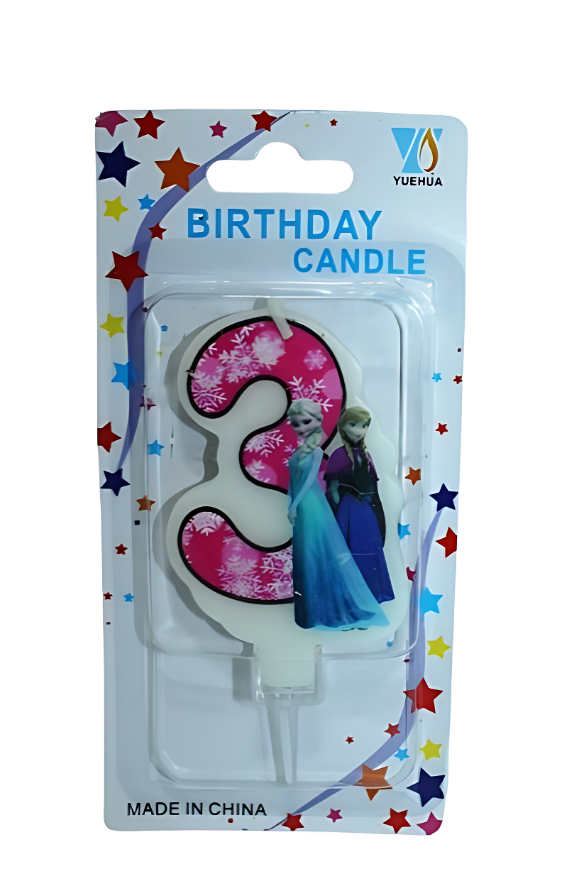 Yuehua Frozen Birthday Candle Number 3 | AL-CA1062 - Toys & Games - Lebanon