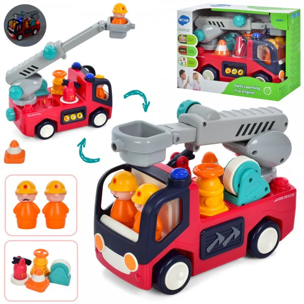 Hola Hola Early Learning Fire Engine - Educational Toddler Fire Truck with Figures & Accessories | E9998 - Toys & Games - Lebanon