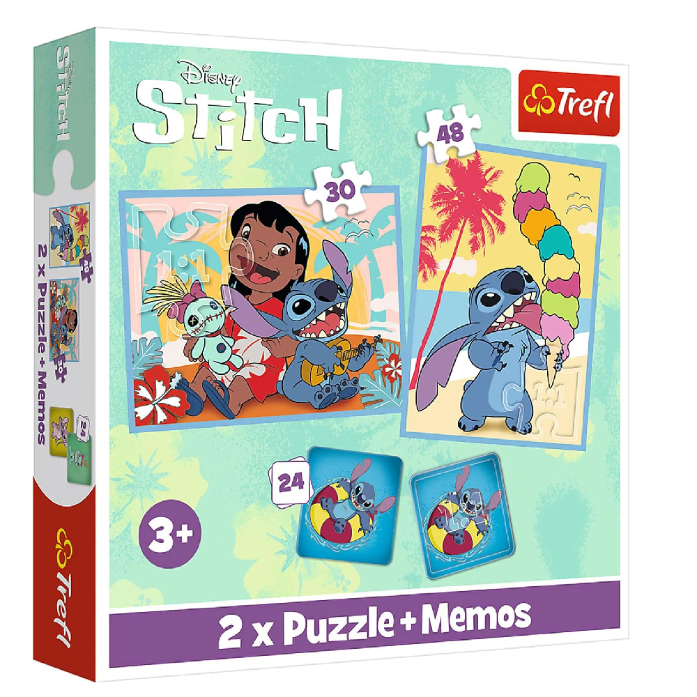 Trefl Trefl 3-in-1 Lilo & Stitch Puzzle - 24 to 48 Pcs | 93585 - Toys & Games - Lebanon