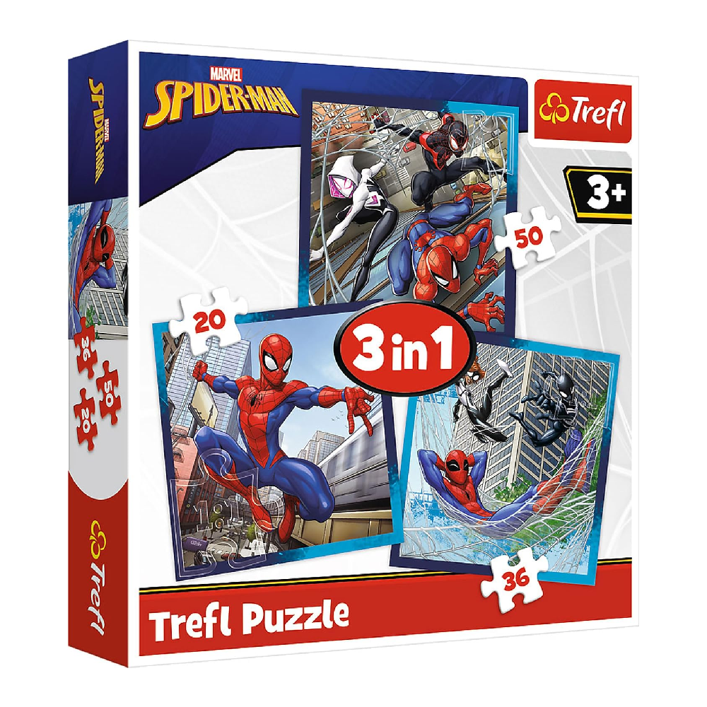 Trefl Trefl 3-in-1 Spider-Man Puzzle - 20 to 50 Pcs | 34874 - Toys & Games - Lebanon