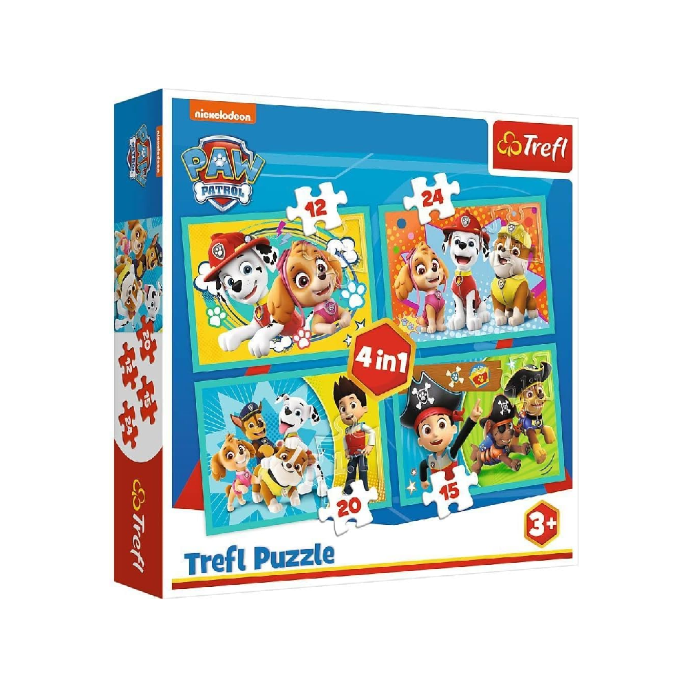 Trefl Trefl 4-in-1 Paw Patrol & Friends Puzzle - 12-24 Pcs | 34346 - Toys & Games - Lebanon