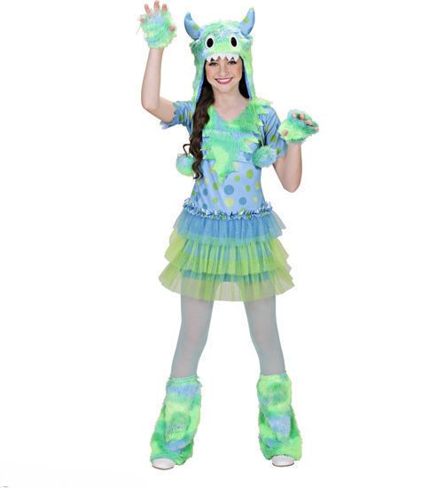 Monster Girl Costume (Dress, Hat, Gloves & Chaps) - Green | 0159V - Toys & Games - Lebanon