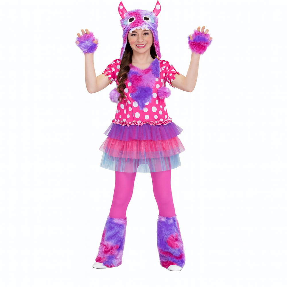 Monster Girl Costume (Dress, Hat, Gloves & Chaps) - Pink/Purple | 0159V - Toys & Games - Lebanon