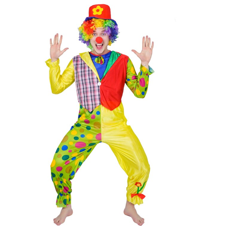 Clown Multicolor Costume (Jumpsuit with Vest & Hat) | 86388 - Toys & Games - Lebanon