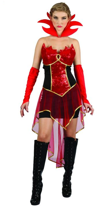 Red Devil Lady Costume (Dress, Gloves & Neckpiece) | 093469 - Toys & Games - Lebanon