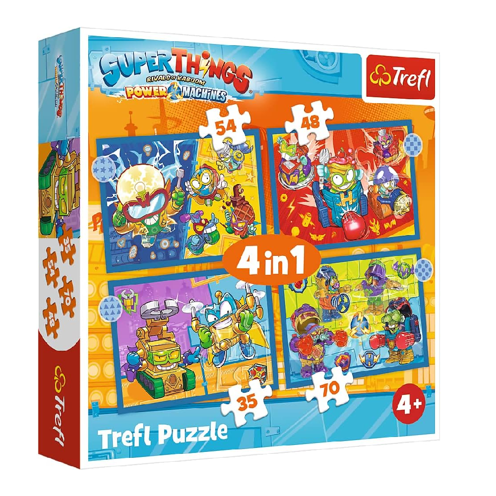 Trefl Trefl 4-in-1 Super Action Super Things Puzzle - 35-70 Pcs | 34390/1 - Toys & Games - Lebanon