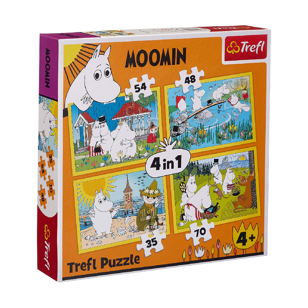 Trefl Trefl 4-in-1 Happy Day Moomins Puzzle - 35-70 Pcs | 34368 - Toys & Games - Lebanon