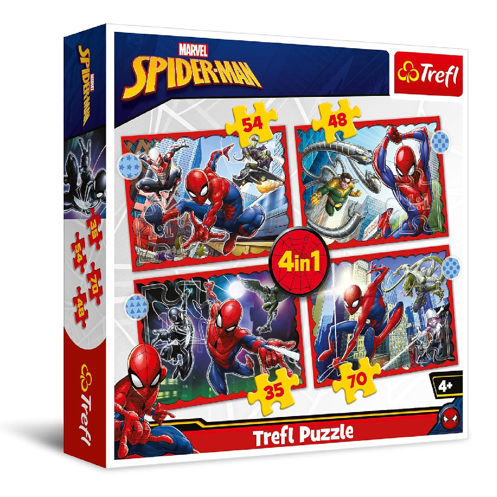 Trefl Trefl 4-in-1 The Heroic Spider-Man Puzzle - 35-70 Pcs | 34384 - Toys & Games - Lebanon