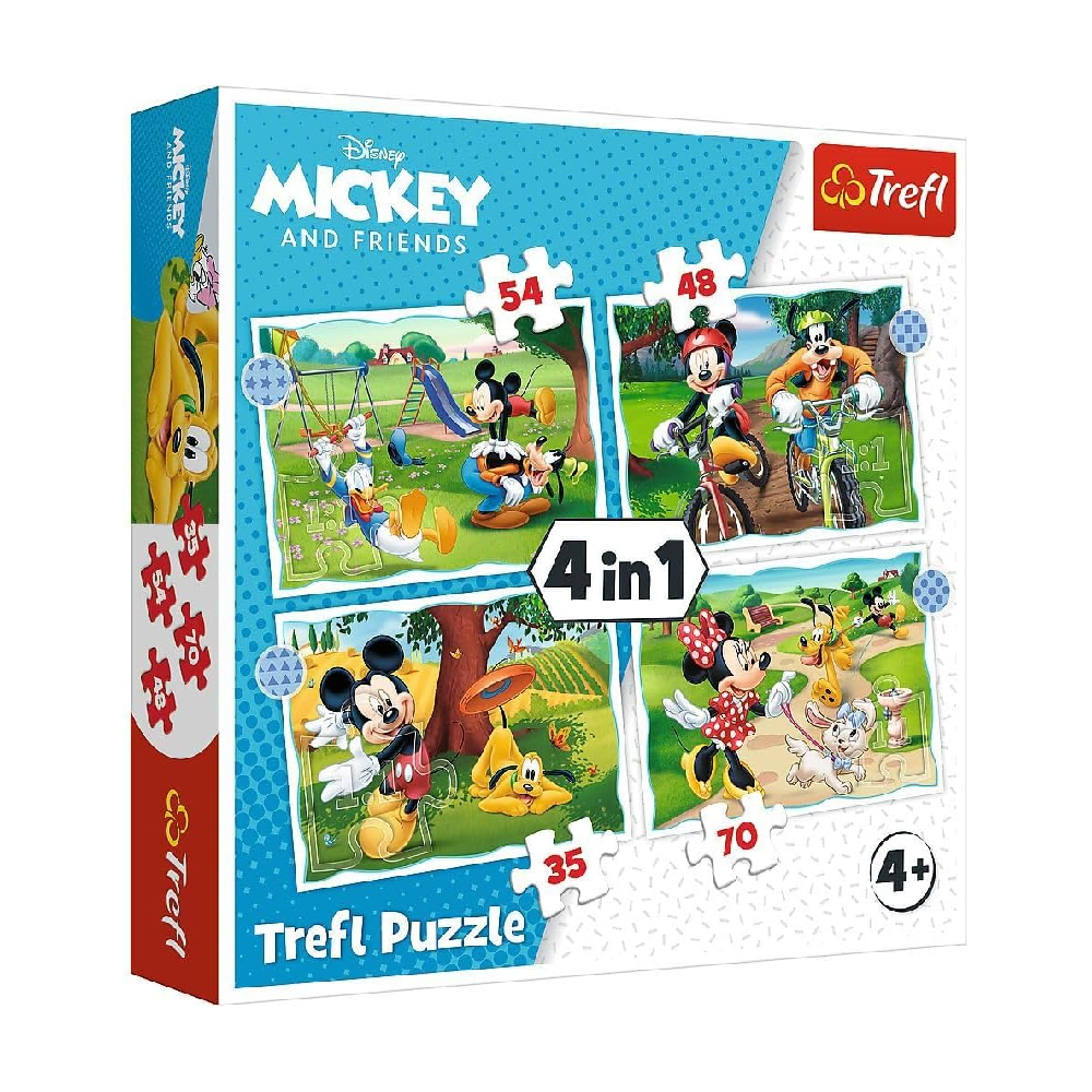 Trefl Trefl 4-in-1 Mickey and Friends at the Park Puzzle - 35-70 Pcs | 34604 - Toys & Games - Lebanon