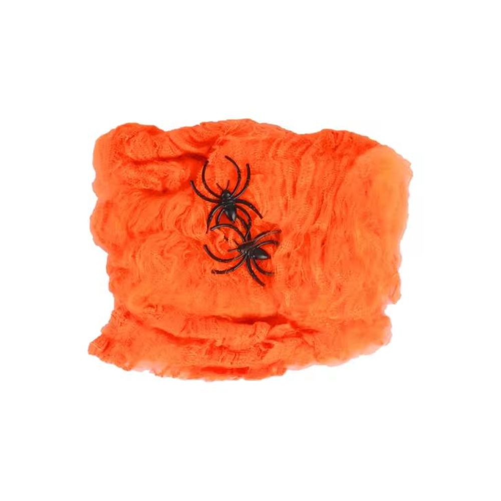 Halloween Decoration Artificial Spider Web - Orange | AL639-9 - Home & Kitchen - Lebanon