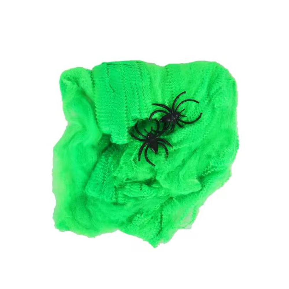 Halloween Decoration Artificial Spider Web - Green | AL639-9 - Home & Kitchen - Lebanon
