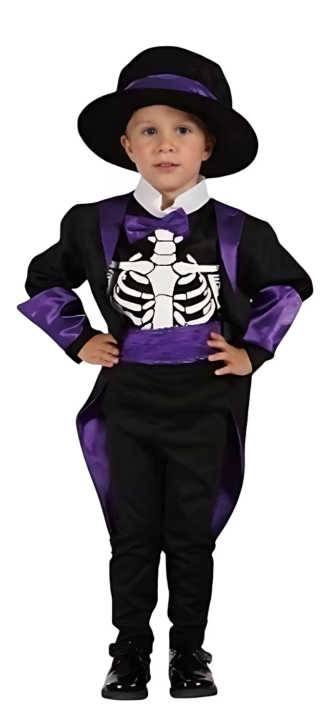  Skeleton Costume (Hat, Vest, Jacket, Belt) - INFANT (80-92CM) | 092149 - Toys & Games - Lebanon