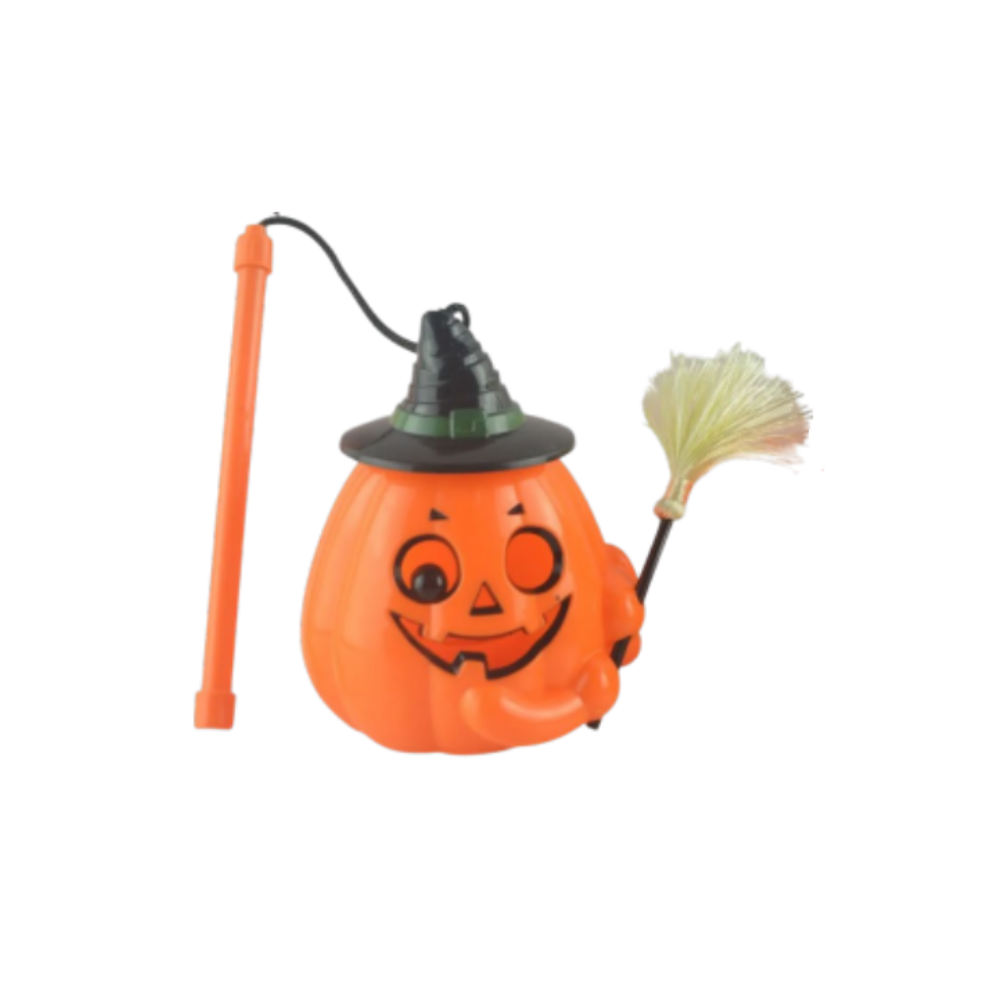 Halloween Light-Up Pumpkin Lanterns with Witch Hat & Broom - Green Hat | AL2629 - Home & Kitchen - Lebanon