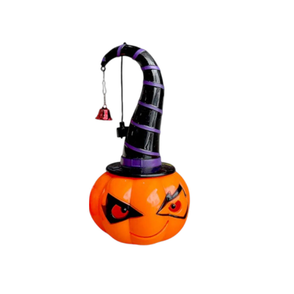 Halloween Angry Pumpkin Lantern with Witch Hat & Bell | AL2632 - Home & Kitchen - Lebanon