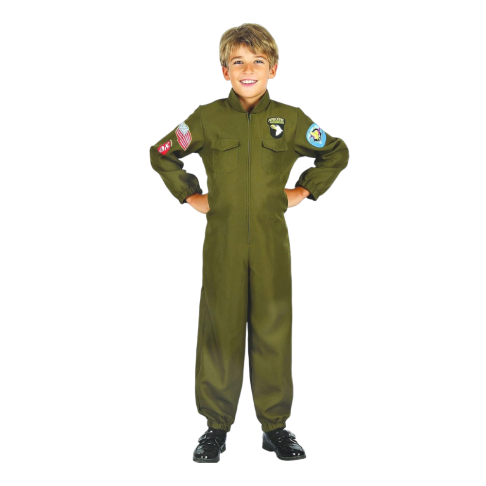 Fighter Pilot Costume (Jumpsuit) - Medium Size (120-130cm) | 091312 - Toys & Games - Lebanon