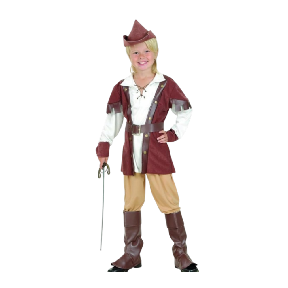 Robin Hood Costume (Shirt, Trousers, Belt, Hat, Boot Tops) - Small Size (110-120cm) | 881142 - Toys & Games - Lebanon